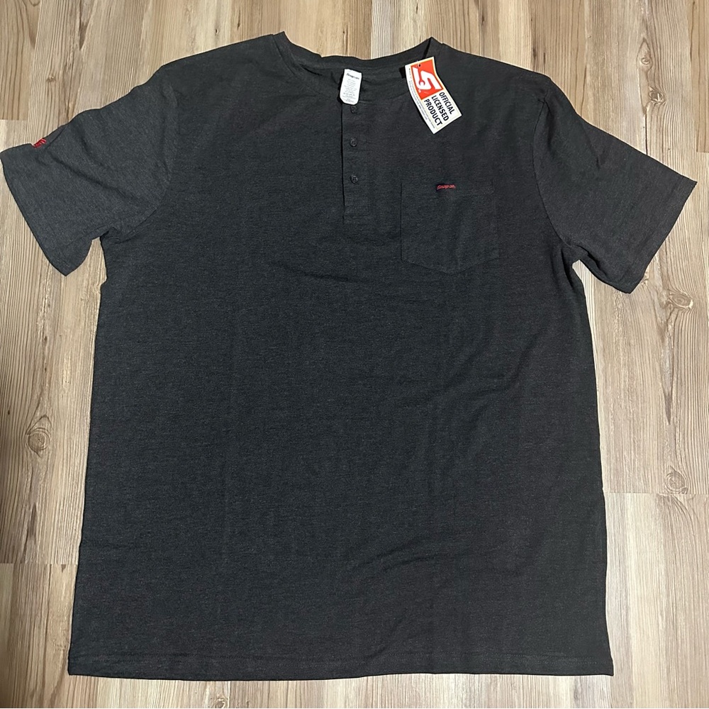 Men's Snap-On Charcoal Gray Henley Shirt 2XL